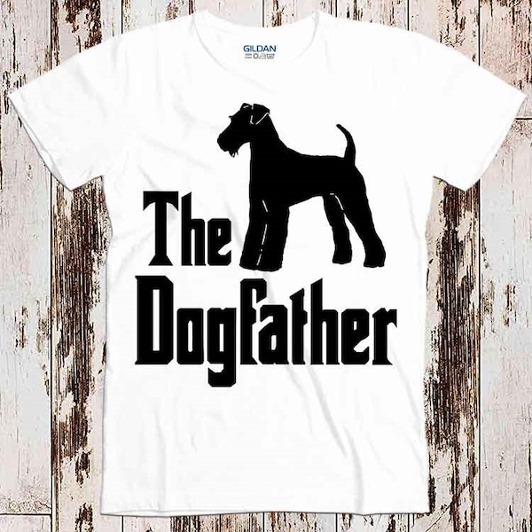 Le Dogfather Airedale Terrier Silhouette Drôle Cadeau Top Tee Cool T Shirt 8730