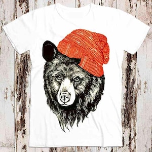 Beer met beanie Red Hat Animal Jungle Bestseller T-shirt Muziek Retro Top T-shirt Cool Unisex