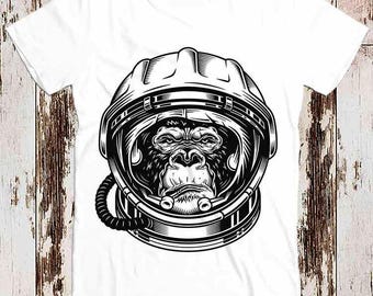 Space Monkey Astronaut Gorilla Funny Super Cool Best Gift Top Tee T Shirt 8874