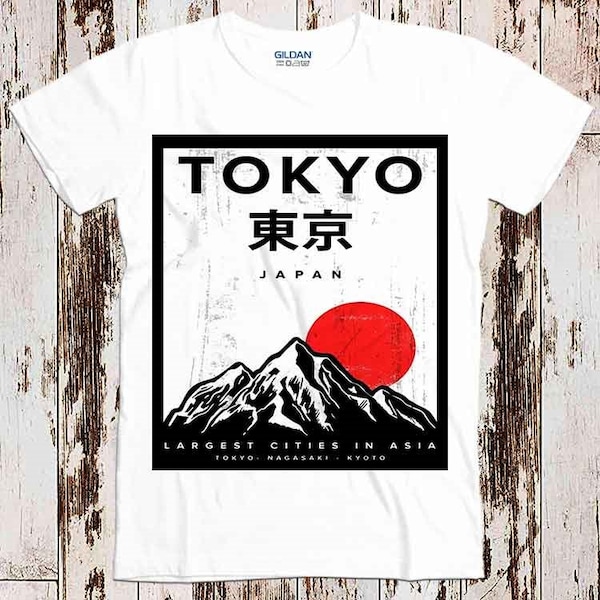 Tokyo Kyoto Nagasaki Japan City Asia Super Cool Meilleur Cadeau Top Tee T Shirt 8917