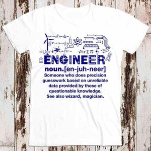 Engineer Funny Noun Slogan Joke Cool Saying Sarcastic Wizard Gift Top Tee T Shirt 8775