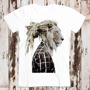 Lion Rasta Art Animal Wild Meme T Shirt Meme Gift Funny Tee Vintage Unisex Gamer Cult Movie Music Adult Top Tee 8047