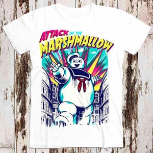 Stay Puft Ghostbusters Attack Of The Marshmallow Best Seller T Shirt Music Retro Top Tee Gift Cool Unisex 8626