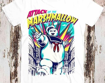 Stay Puft Ghostbusters Attack Of The Marshmallow Best Seller T Shirt Music Retro Top Tee Gift Cool Unisex 8626
