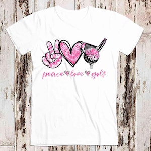 Peace Love Golfspeler Sportliefhebbers Stijl Ontwerp Top Art Retro Tee Bestseller T-shirt 8993