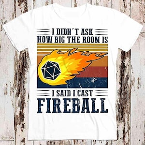 DM I Cast Fireball DND Dungeons Drachen Dungeon Master Zauberer Bestseller T-Shirt Musik Retro Top Tee Geschenk Unisex 8514