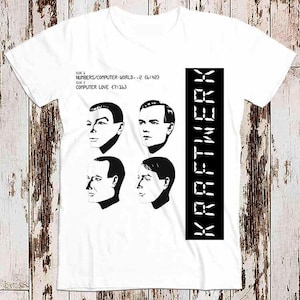 Kraftwerk Promo Label Computer World Love Cool Gift vintage Hommes Femmes T-shirt unisexe 8004