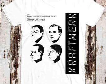Kraftwerk Promo Label Computer World Love Cool Gift Vintage Men Women Unisex T Shirt 8004