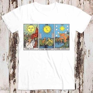 Tarotkaarten Magic The Sun Moon Star Bestseller T-shirt Muziek Retro Top Tee Gift Cool Unisex 8631
