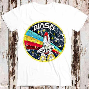 Nasa Distressed Logo Space Agency Vintage Tee Top Cool Unisex T Shirt 8299