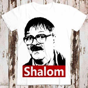 Freitag Abend Abendessen Lustig Jim Bell Shalom Ideales Geschenk Unisex Damen Vintage Weiß T-Shirt 8340