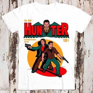 Hunter Comic Cool T Shirt Cartoon Supernatural 10c Vintage Parody Retro Top Gift Tee 8366