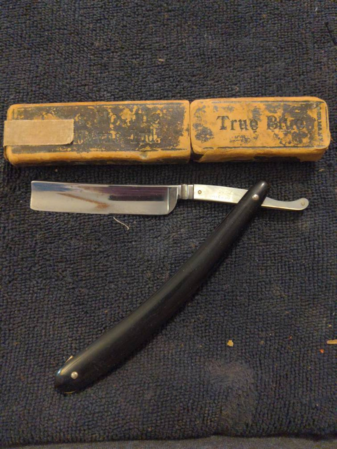 Vintage Pearl handled tang Straight Razor BoxShave Ready Etsy