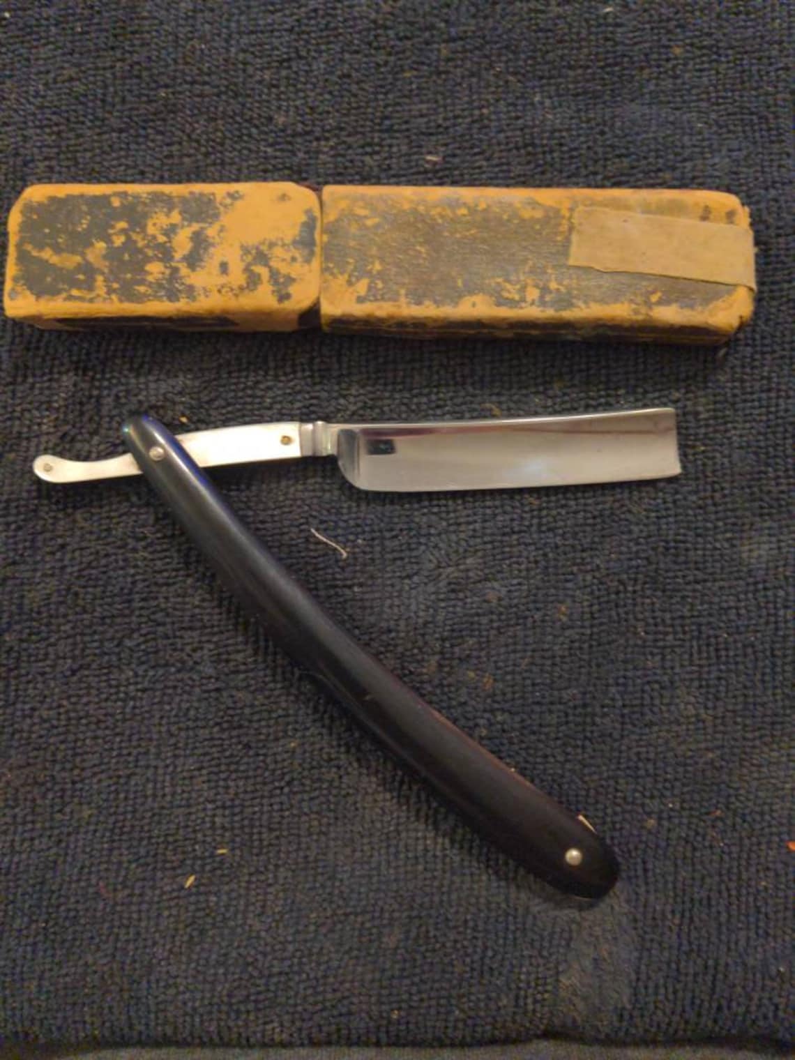 Vintage Pearl handled tang Straight Razor BoxShave Ready Etsy