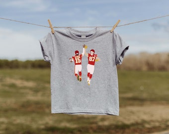 Mahomes and Kelci KC Chiefs High Five Toddler Tshirt | KC Chiefs Toddler Tshirt