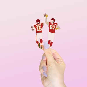 Patrick Mahomes and Travis Kelci High Five Clear Vinyl Sticker