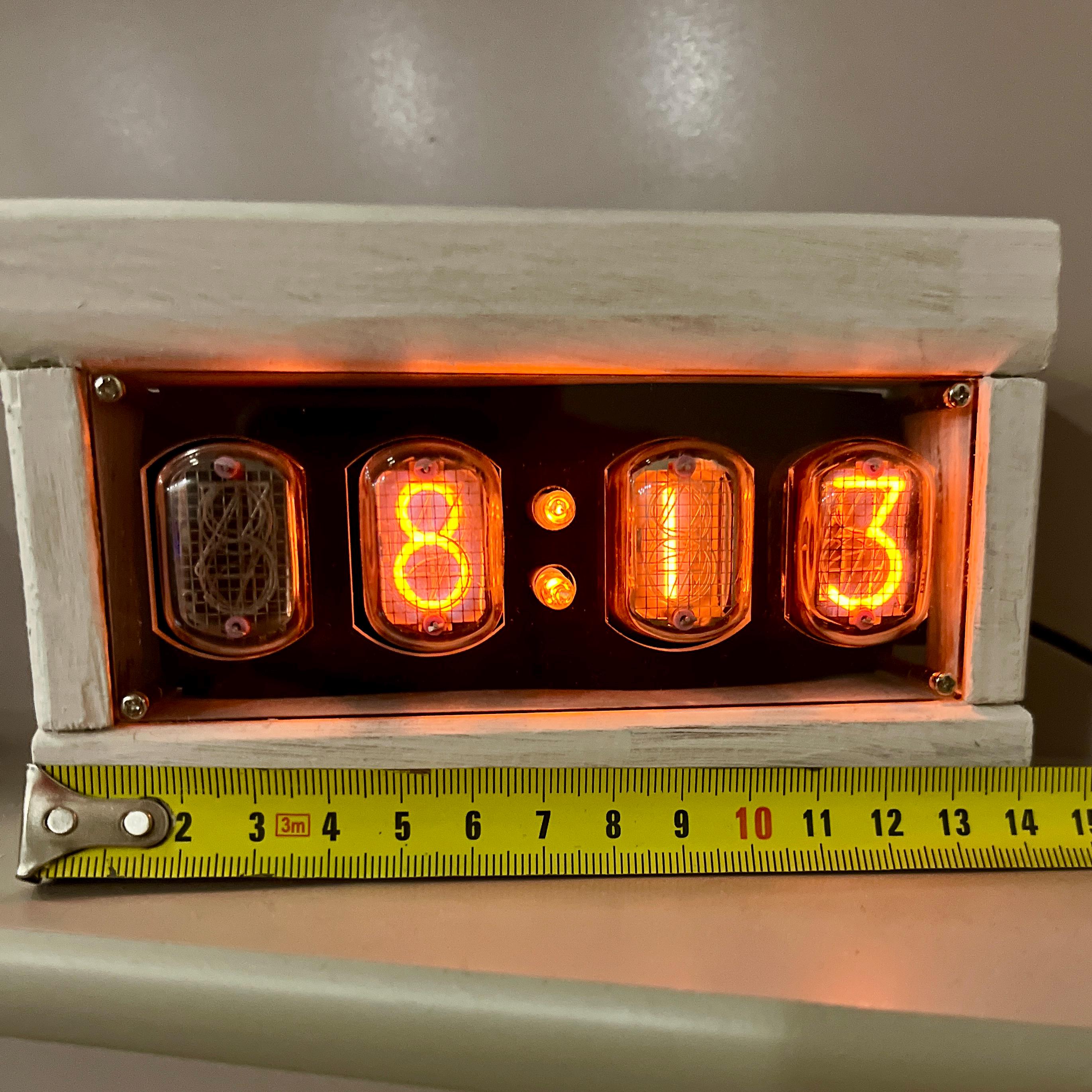 Nixie Clock 4 digits　IN-12 & B5092 Nixie Tube Clock IN-12: 4-digit Wooden Frame, Geek Gift + USB - Etsy