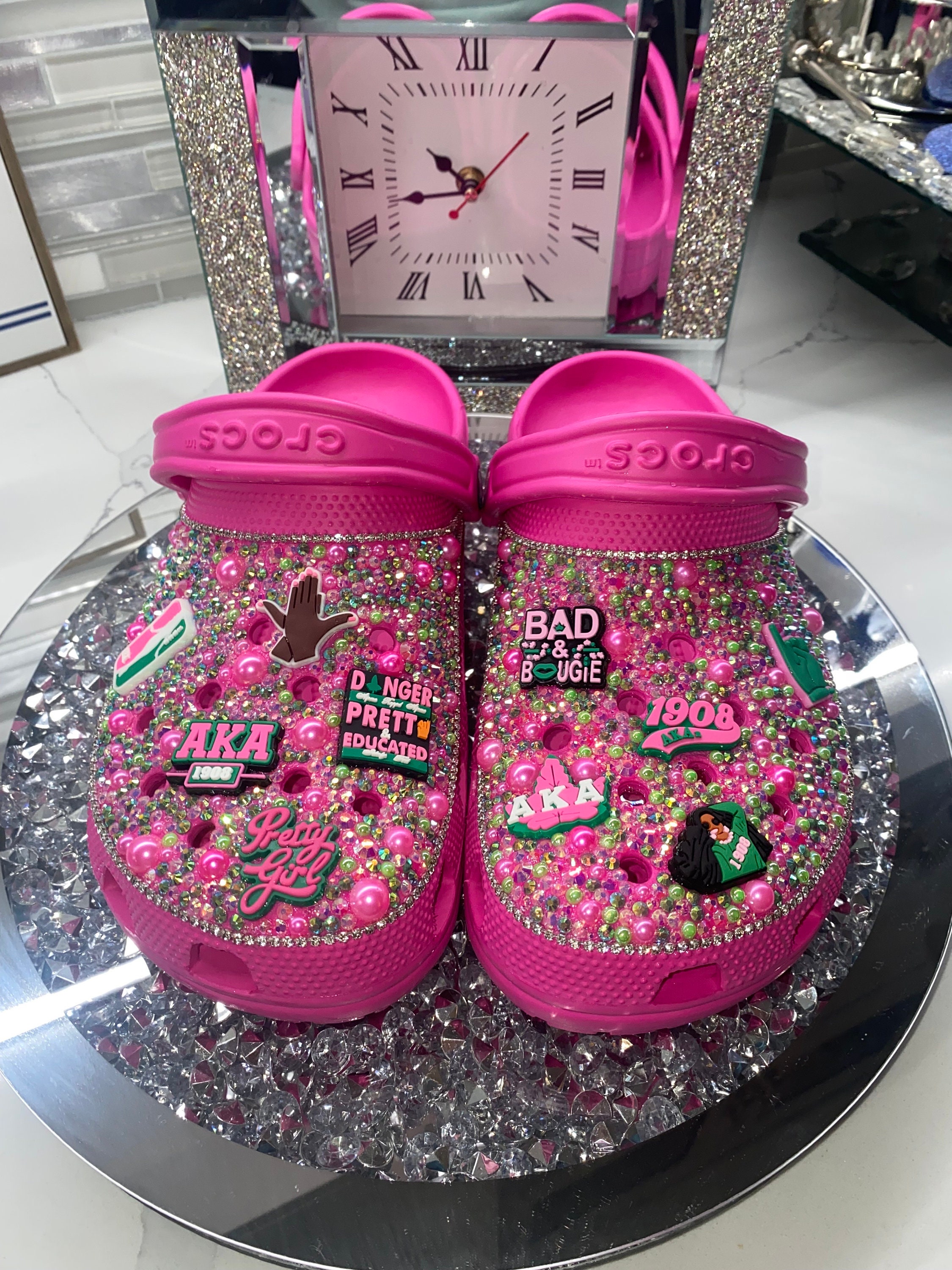 pink crocs aka crocs
