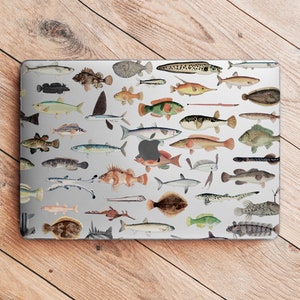 Macbook case for Macbook Pro 13 Air M1 M2 M3 2022-2010 11 Inch, 12 Inch, 13 Inch, 14 Inch, 15 Inch, 16 Inch Fish pattern design cover
