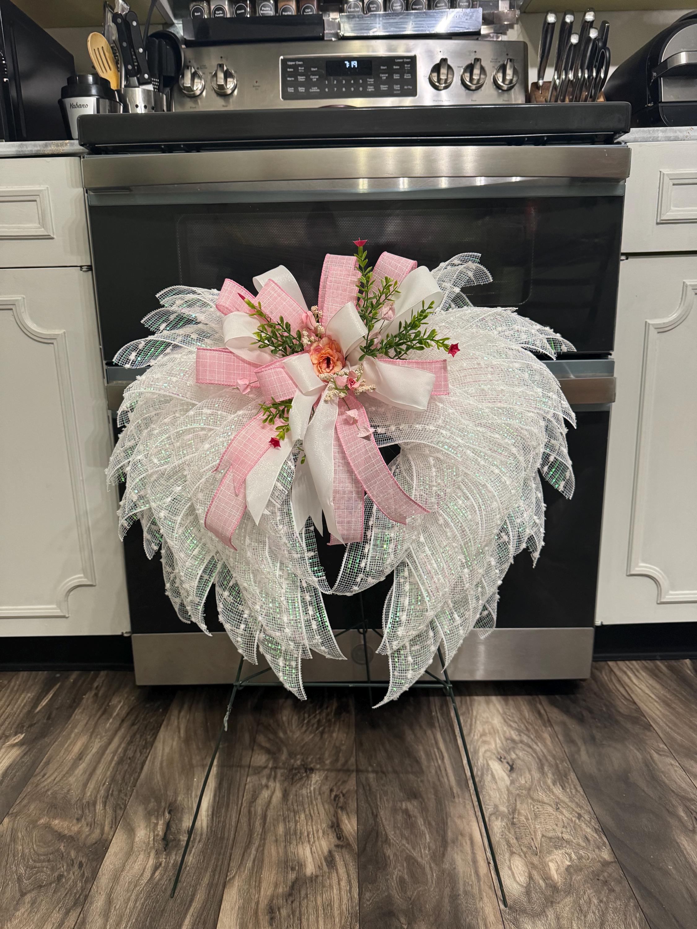 angel wing wreath, remembrance wreath