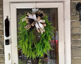 Viral TicTok wreath, Viral wreath, greenery wreath, everyday wreath, fern wreath, oval fern wreath