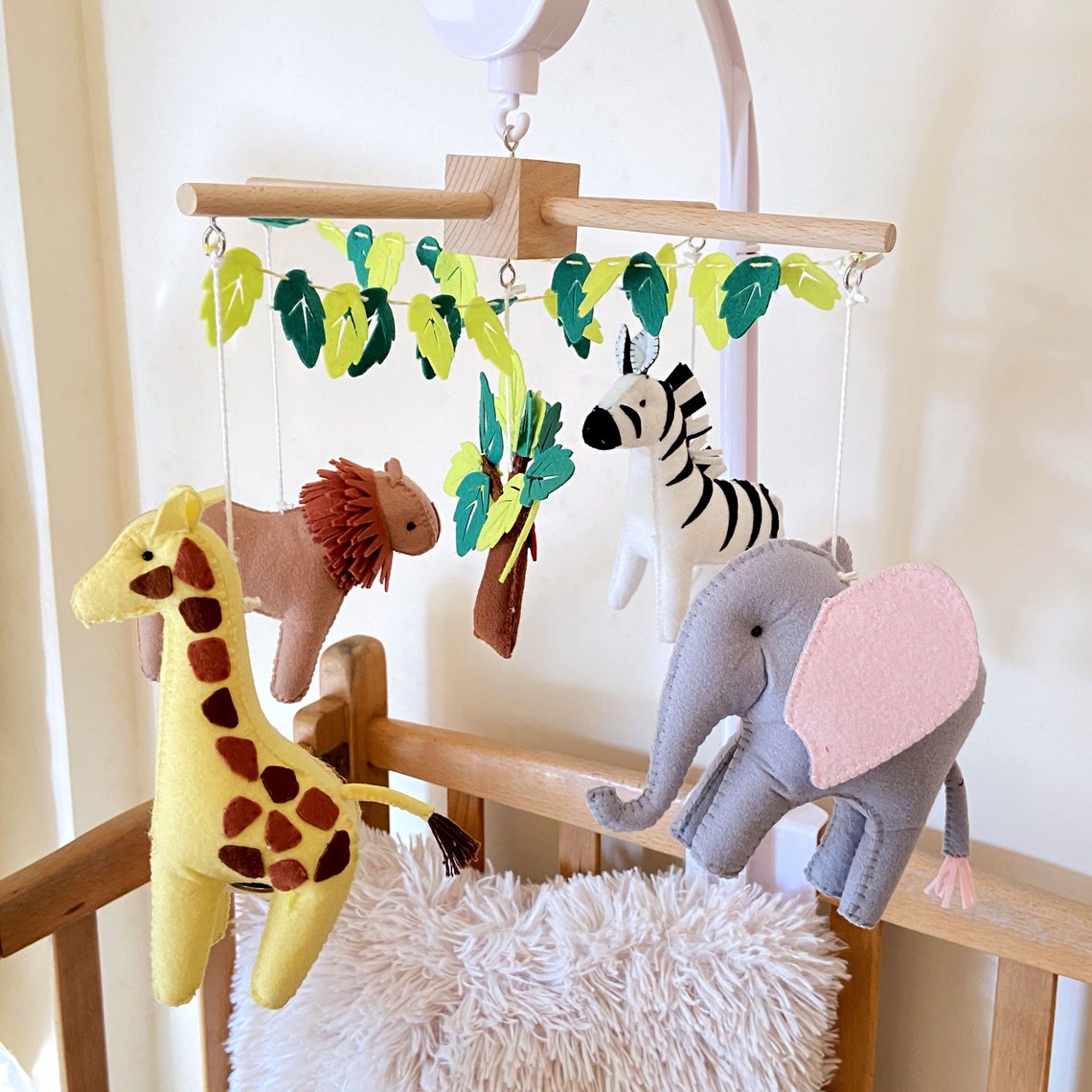 Jungle Animal Cot Mobile Etsy