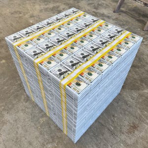 Money Cube Table: Decorative Side End Table, USA Handmade