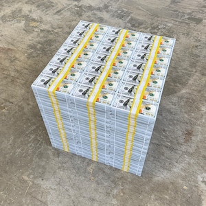 Money Cube Table: Decorative Side End Table, USA Handmade