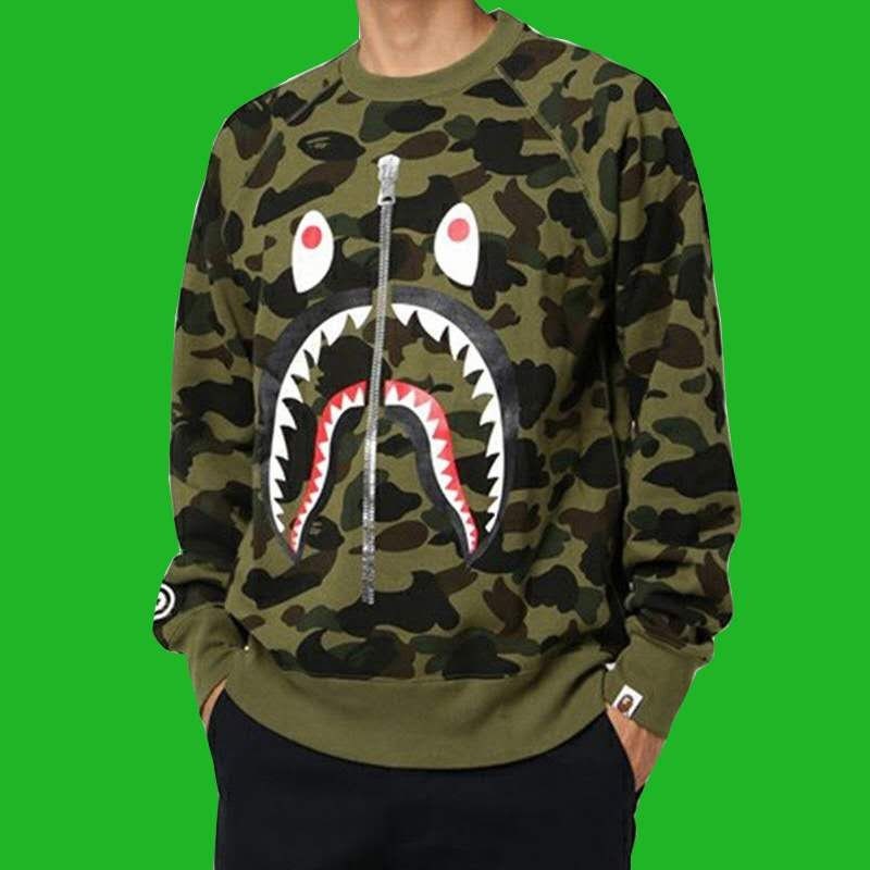 Bape sudadera tiburón sangre camuflaje tiburón Pullover Etsy