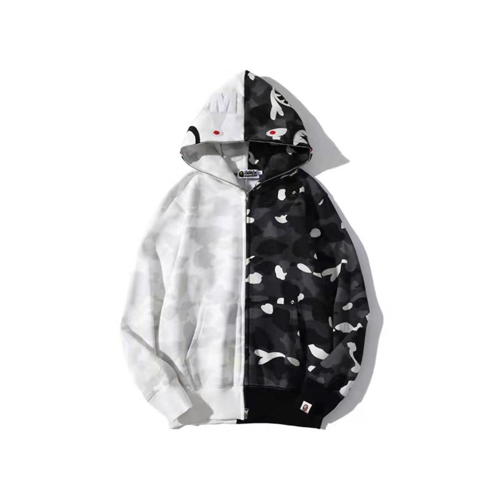 Bape Black and White Luminous Hoodie Sweatshirt A Bathing | Etsy