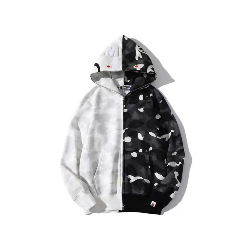 Bape Black and White Luminous Hoodie Sweatshirt A Bathing Etsy