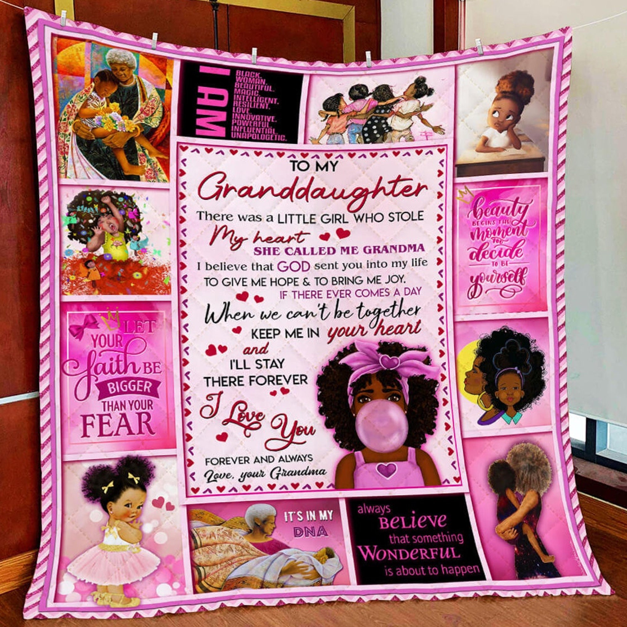 To My Granddaughter Blanket From Grandma To Granddaughter Etsy