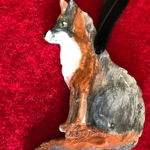 Grey FOX Christmas ornament FOXHUNT