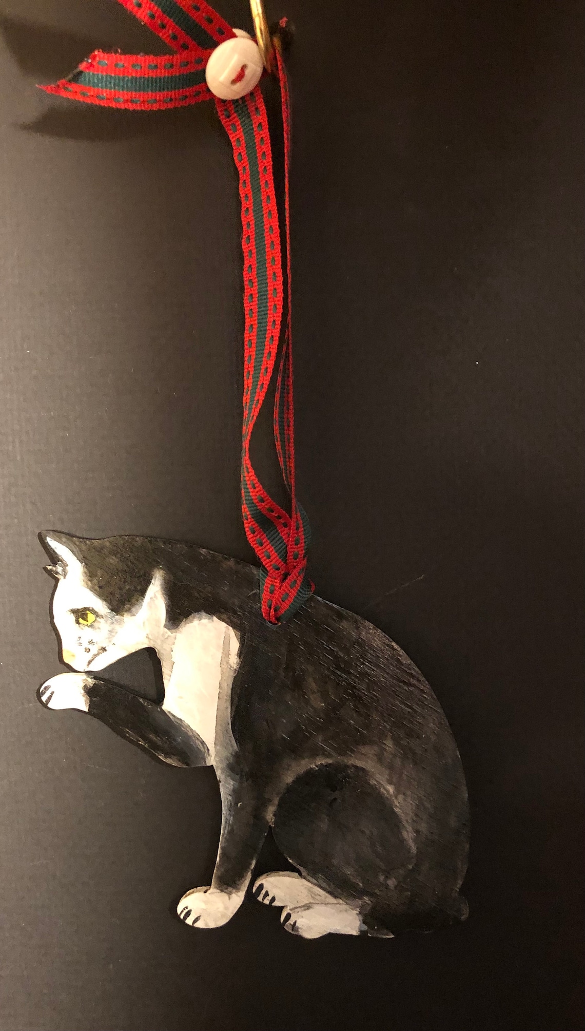 Tuxedo Cat hanging ornament Etsy