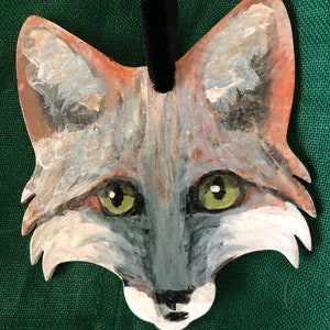 Grey FOX Christmas ornament FOXHUNT
