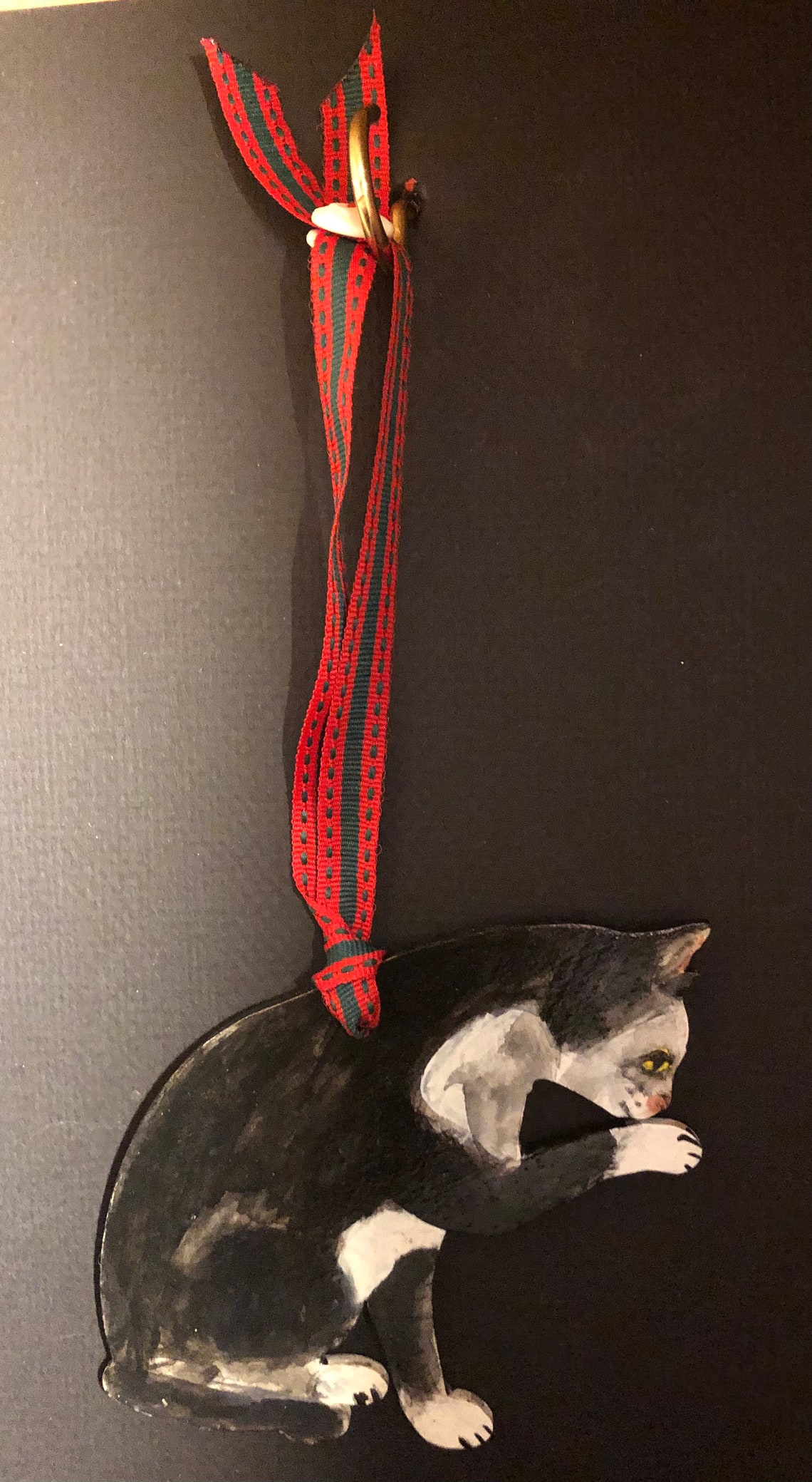 Tuxedo Cat hanging ornament Etsy