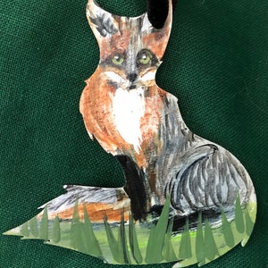 Grey FOX Christmas ornament FOXHUNT