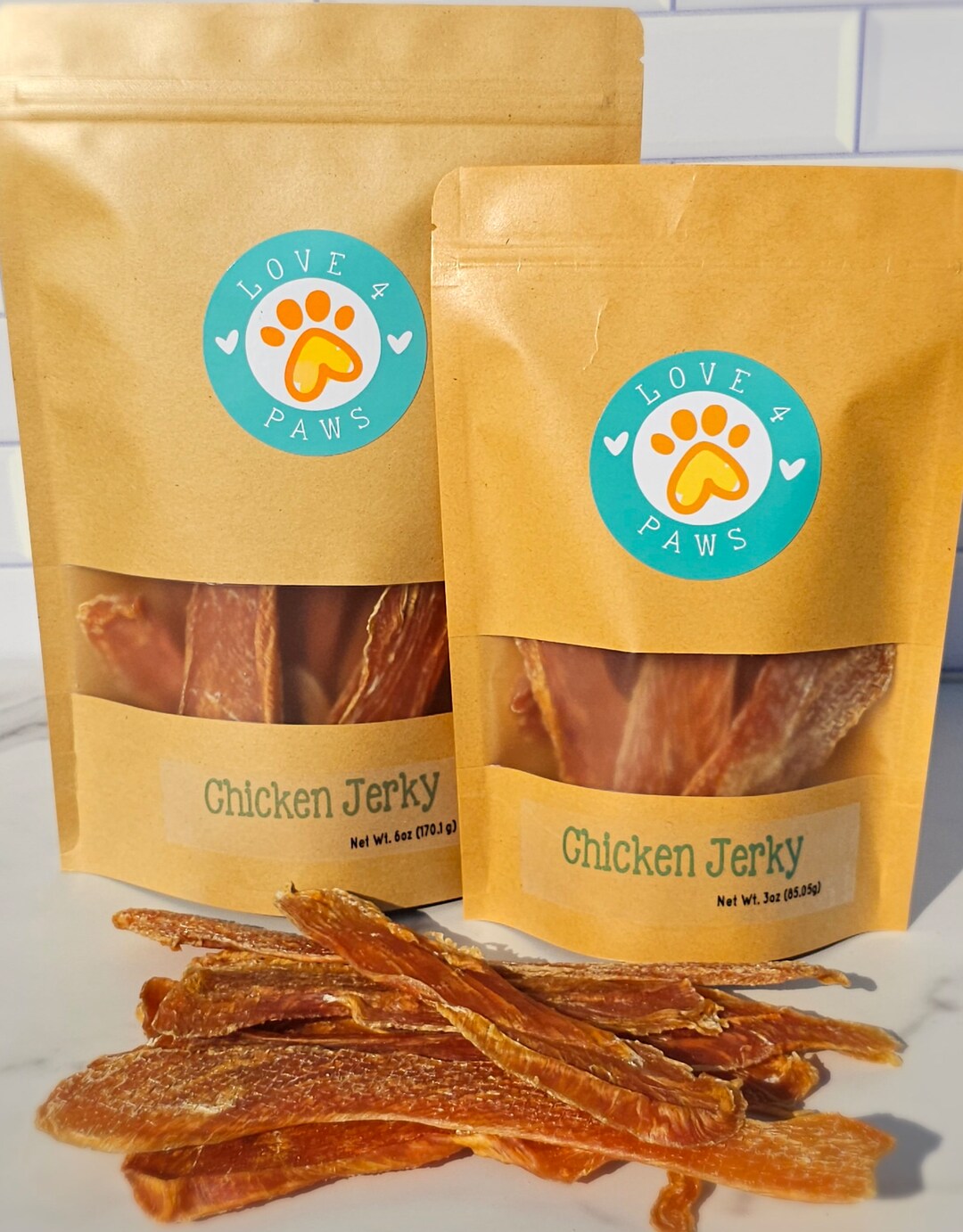 Organic Chicken Jerky Dog Treats: All Natural, Grain-free, Single
