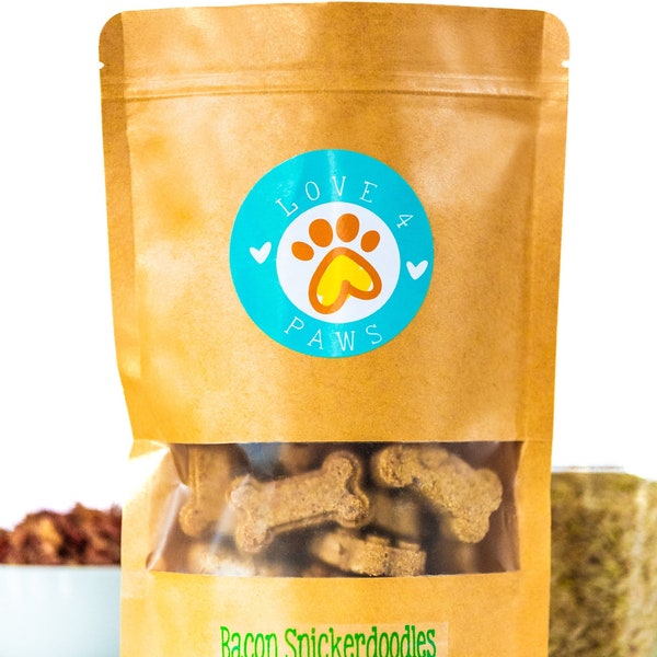 Organic Bacon Snickerdoodles Dog Treats, Handmade Dog Treats, Limited Ingredient Dog Treats, Gluten Free Dog Treats, Spoiled Dog Treats