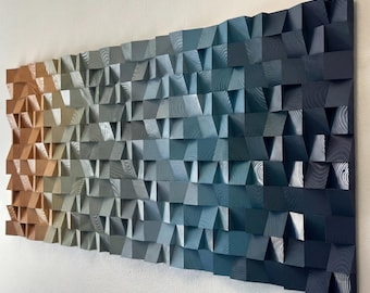 Geometric Wood Wall Art - Coastal Dream