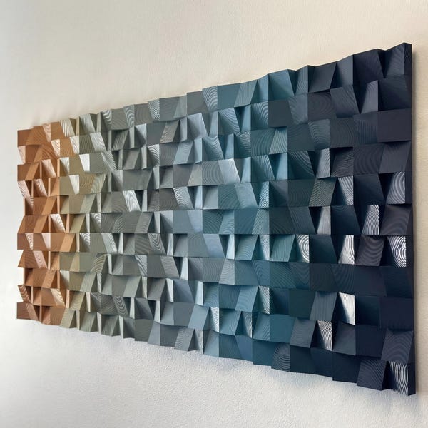 Geometric Wood Art - Coastal Dream