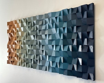 Geometric Wood Art - Coastal Dream