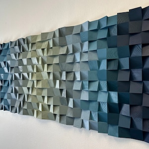 Geometric Wood Art - Oceanic Harmony