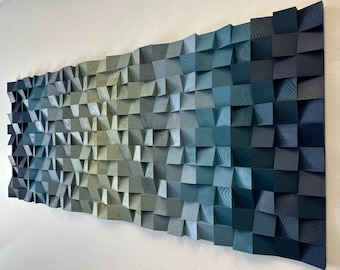 Geometric Wood Art - Oceanic Harmony