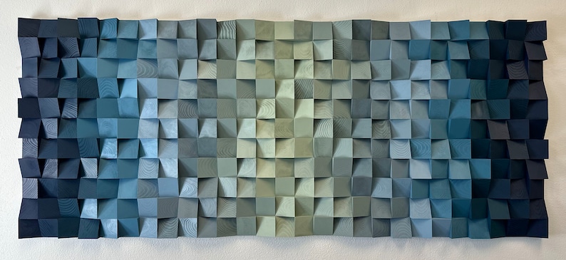 Geometric Wood Art Oceanic Harmony image 3