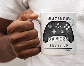 Personalised Gamer Mug | 18th Birthday Gift for Him Her | Video Game Gift | Game Controller | Boy Gamer | Birthday Gift Son Boyfriend Gamer