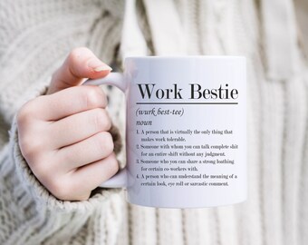 Work Bestie Mug, Best Friend Birthday, Work Colleague, Birthday Gift For Colleague, Work Friendship