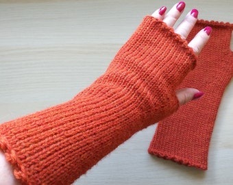 Alpaca & Wool Knitted Fingerless Gloves, Women’s Long Wrist Warmers, Luxury Texting Mittens, Ladies  Autumn\Winter Accessories Gift