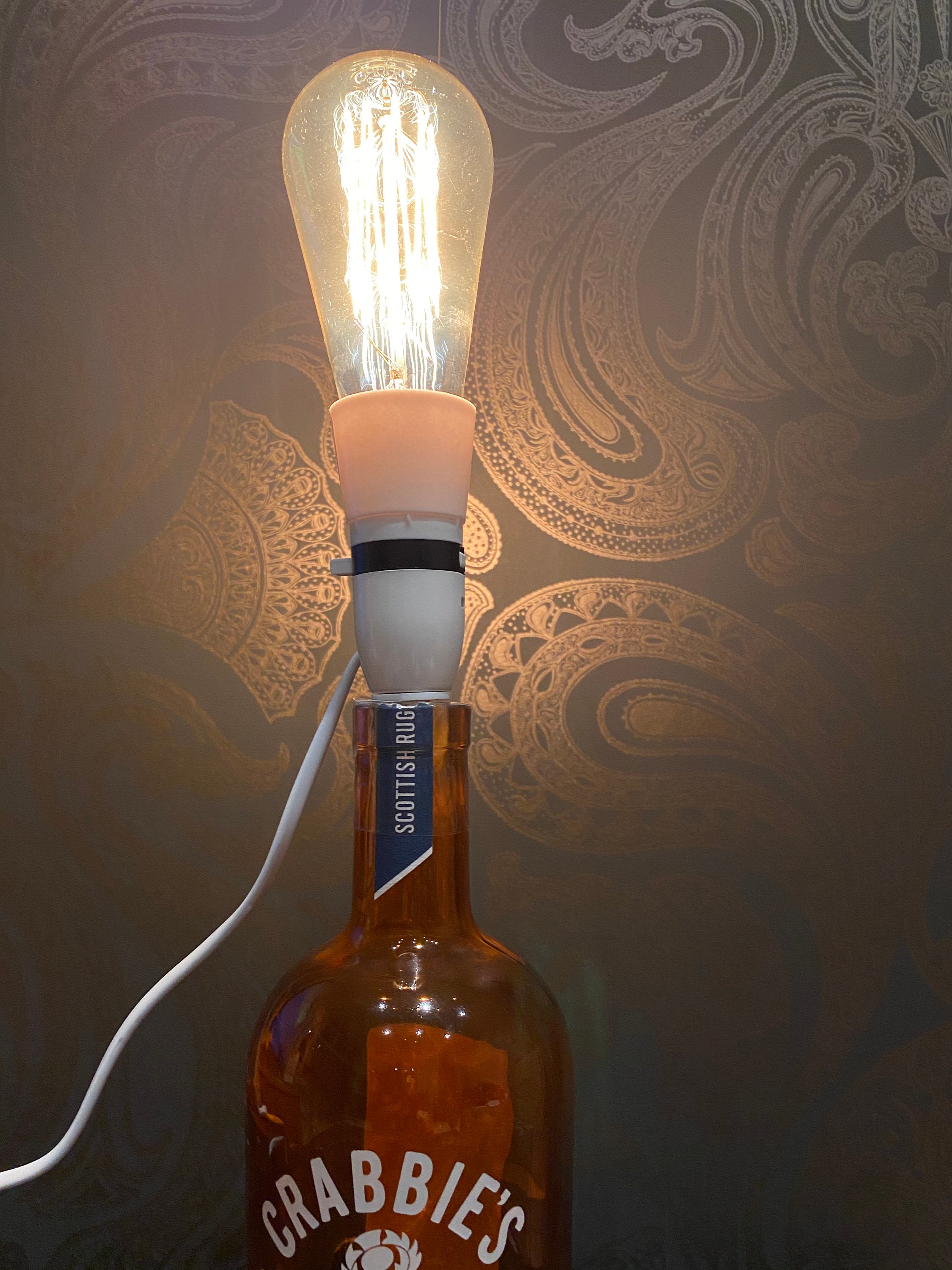 Upcycled Retro Gin and Whisky Bottle Lamps and Fairy Lights Etsy UK