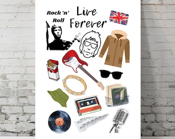 Oasis Band Music Poster, Vintage Decor (Digital Download)